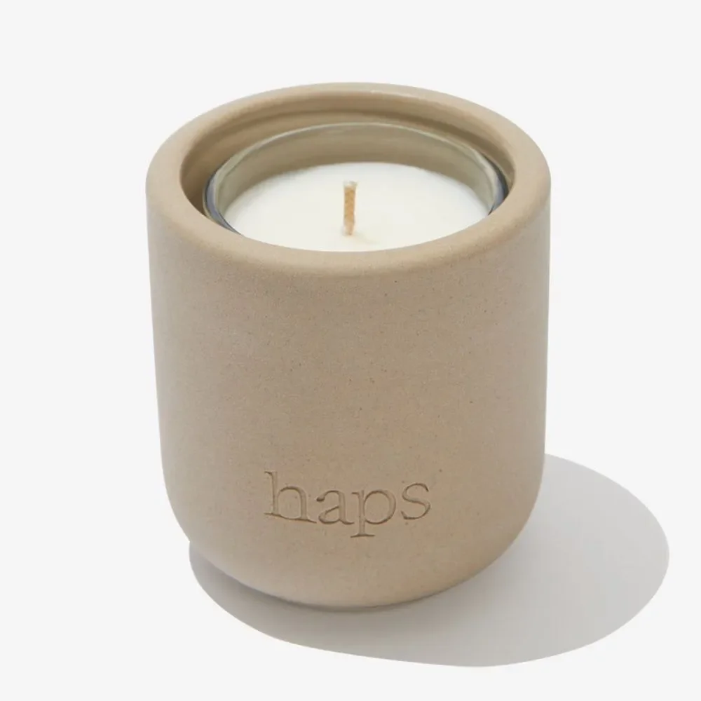 Haps Mood Care Votive Trio Candles Set of 3 Reusable Ceramic Sand Vessel